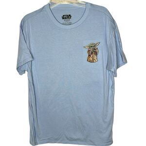 Star Wars Licensed Baby Yoda Embroidered Graphic T-Shirt. Size Junior XL 15-17).